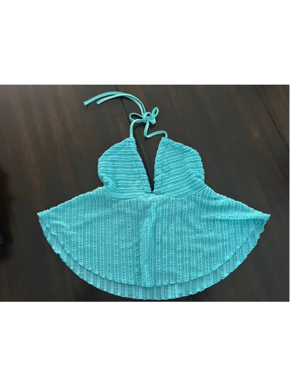 Women's Turquoise Halter Neck Crop Top S